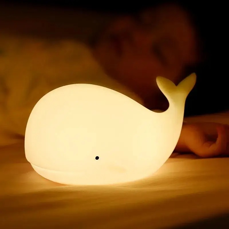 Floating Nightstand With Led Light - Светодиодный ночник в виде милого кита,
