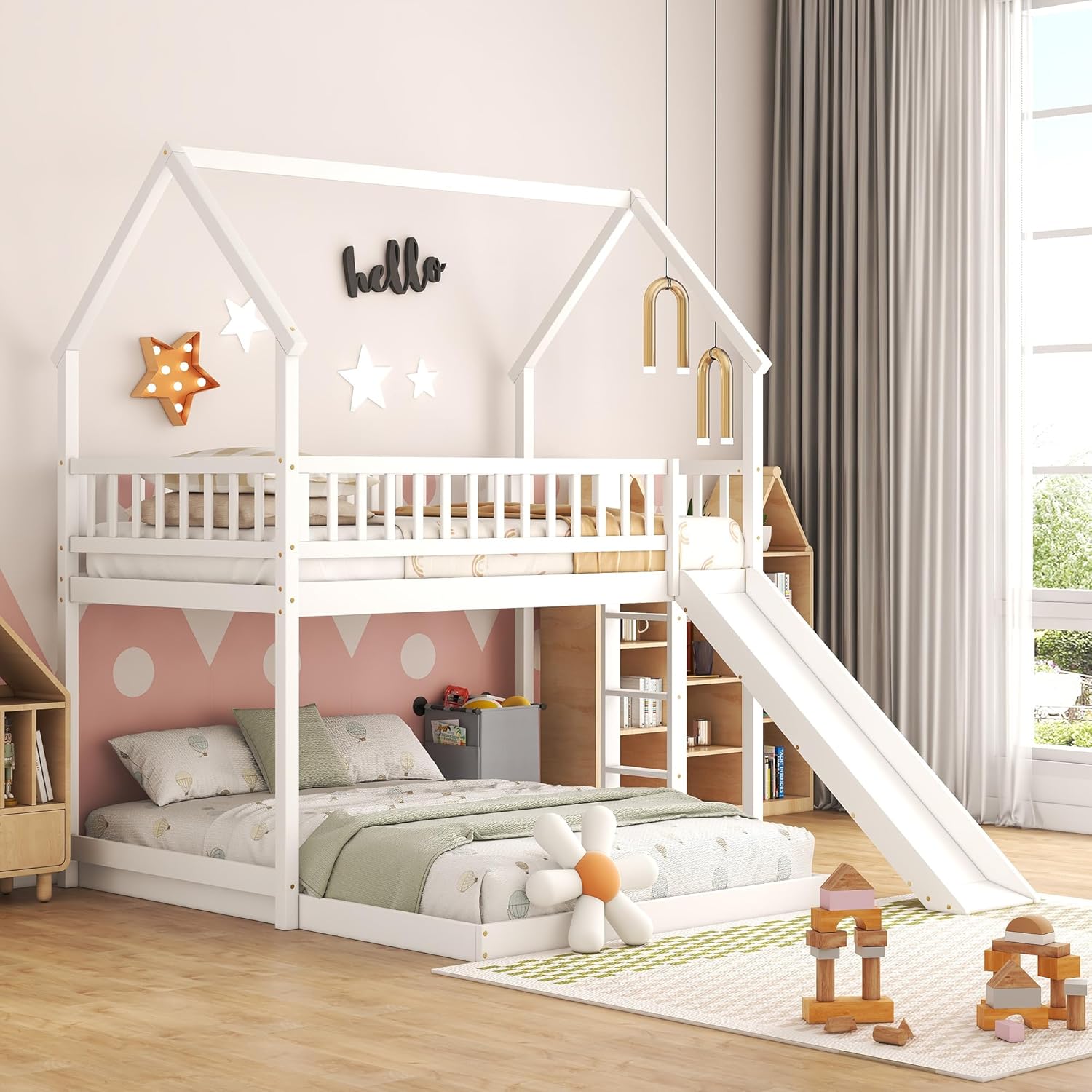 Bunk Bed With Stairs And Slide - Двухъярусная кровать с лестницей и горкой