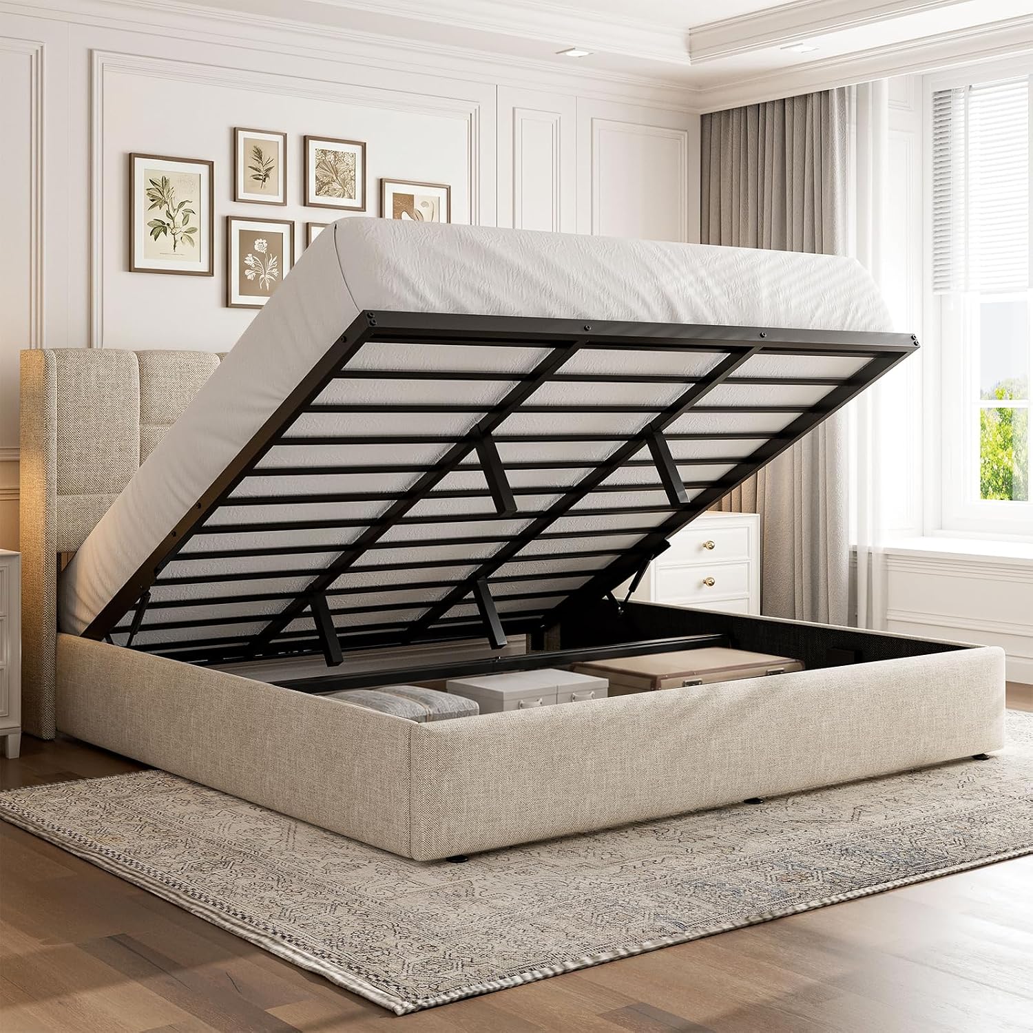 Gas Lift Storage Bed Hydraulic - Кровать размера King-size с гидравлическим газовым