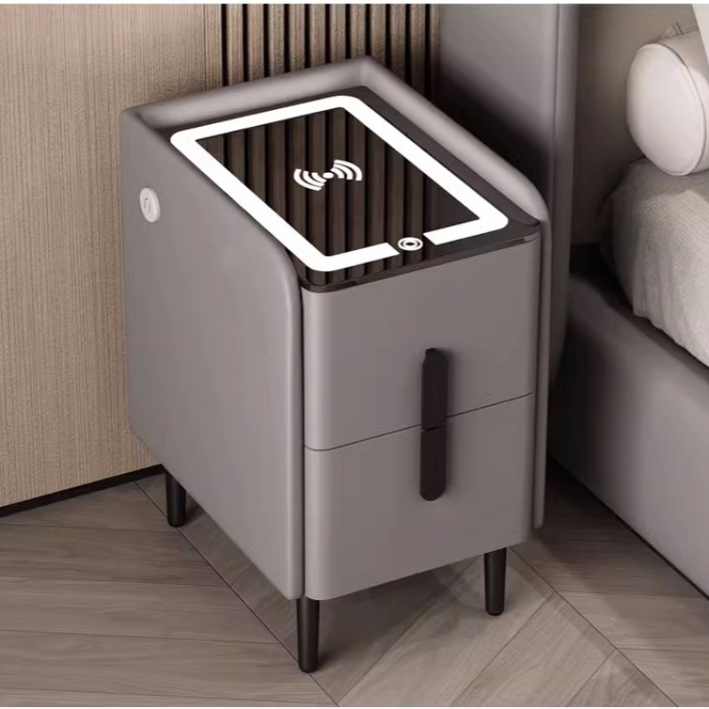Solid Wood Nightstand 2 Drawers - Умный прикроватный столик в скандинавском стиле