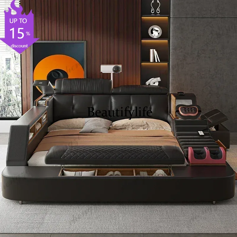 King Size Bed Frame With Storage Drawers - Двуспальная кровать A182 Black King Size