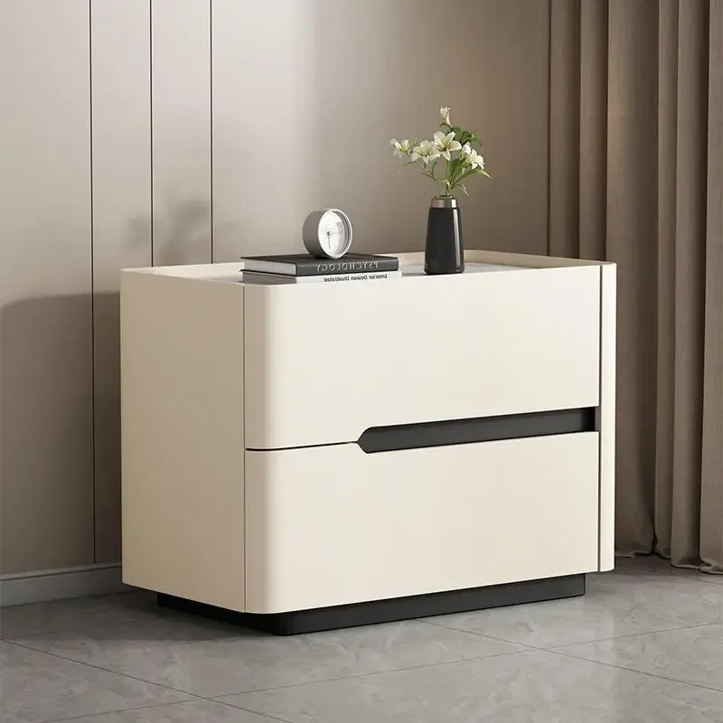 Solid Wood Nightstand 2 Drawers - Скандинавский современный ночной столик для хранения,