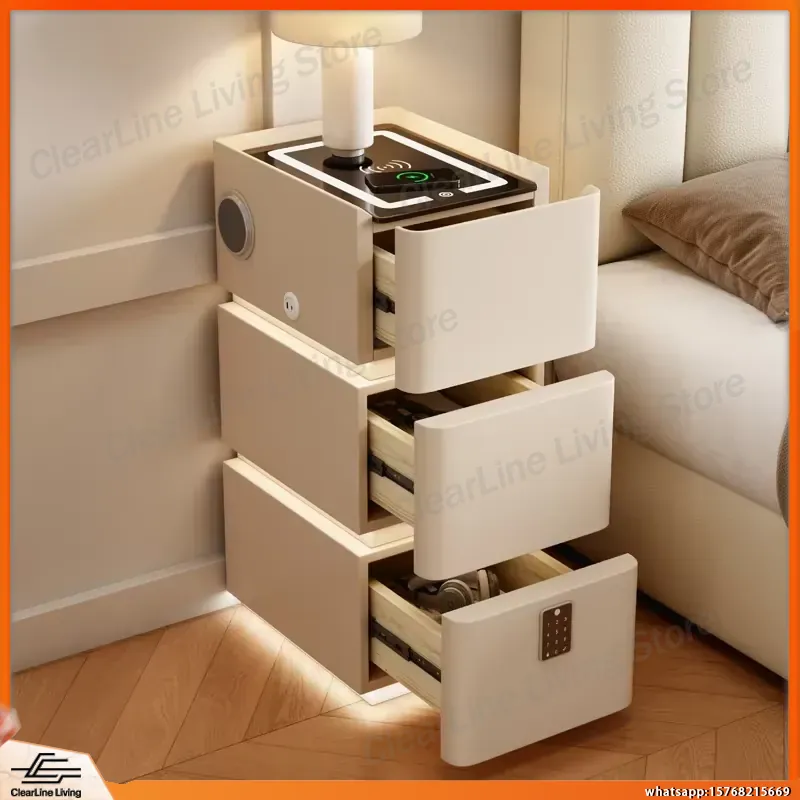 Floating Nightstand With Led Light - Ультратонкая плавающая прикроватная тумбочка с 3