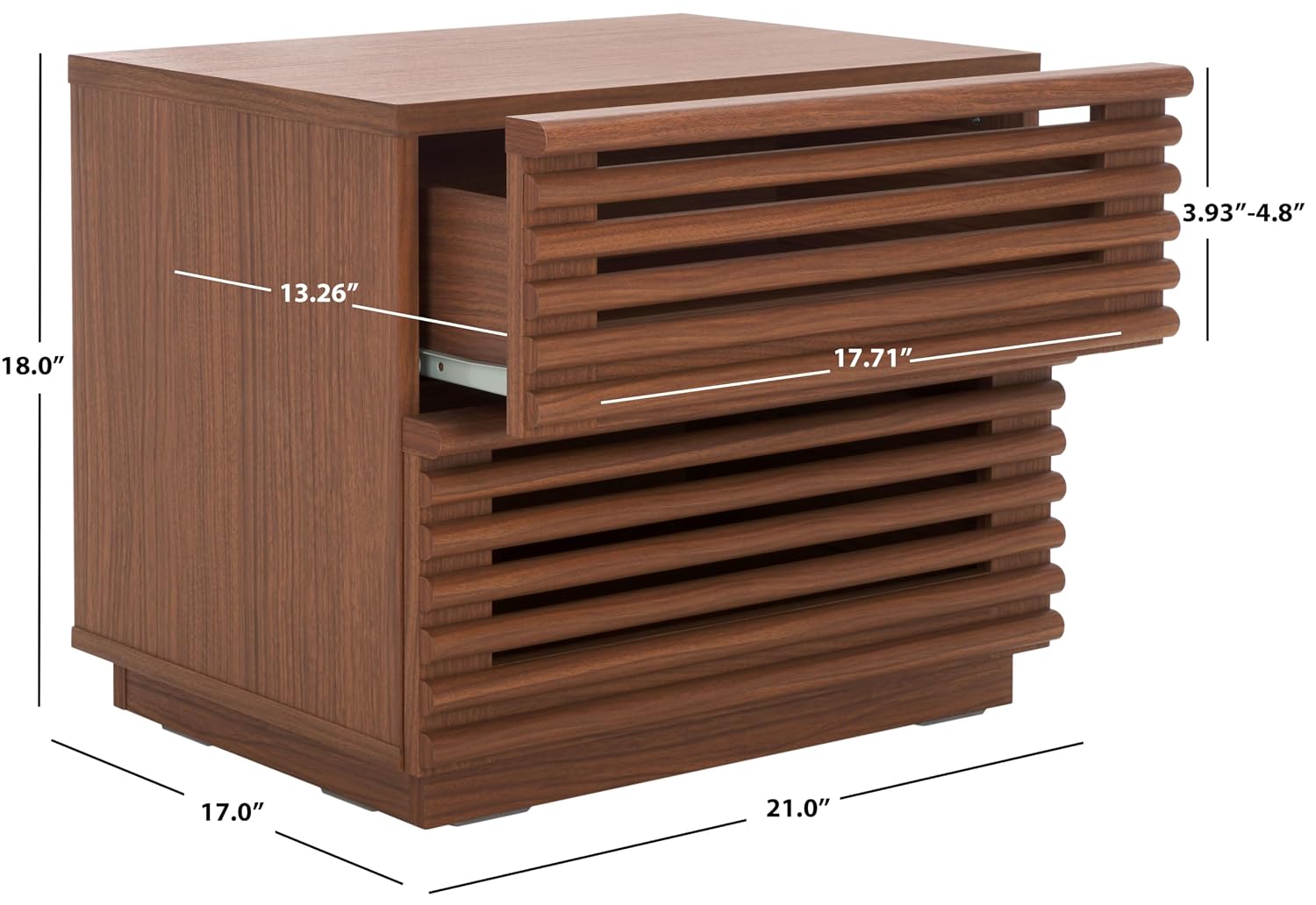 Тумбочка Averi Dark Walnut с д – обзор и цена Solid Wood Nightstand 2 Drawers