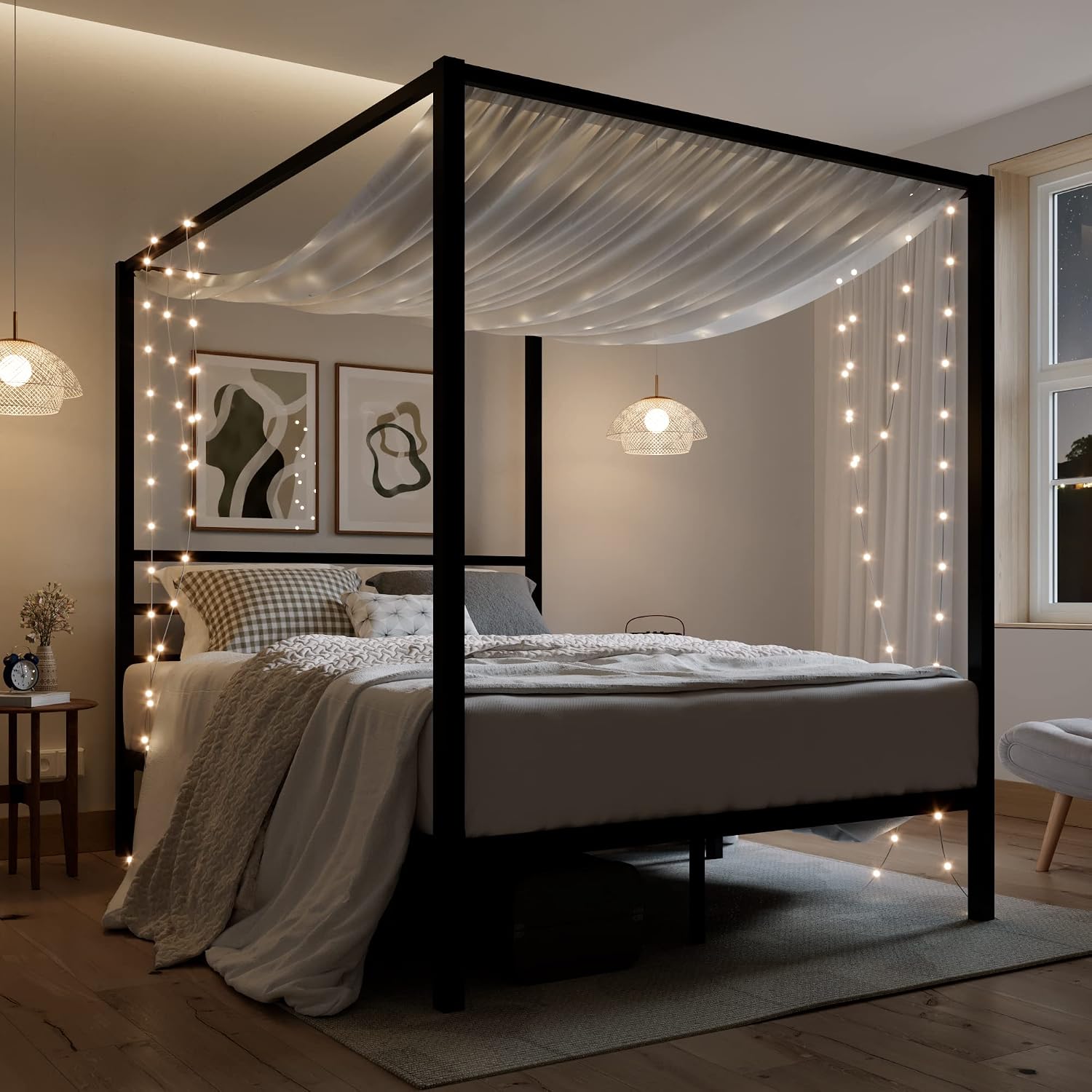 Металлический каркас кровати с – обзор и цена Canopy Bed Frame Metal Queen
