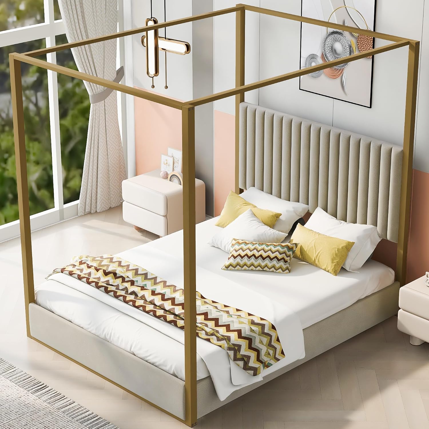 Современная кровать с балдахин – обзор и цена Canopy Bed Frame Metal Queen