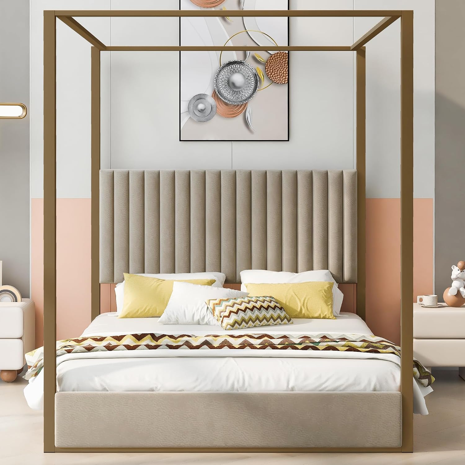 Современная кровать с балдахин – обзор и цена Canopy Bed Frame Metal Queen