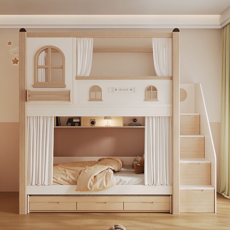 Детская двухъярусная кровать с – обзор и цена Bunk Bed With Stairs And Slide