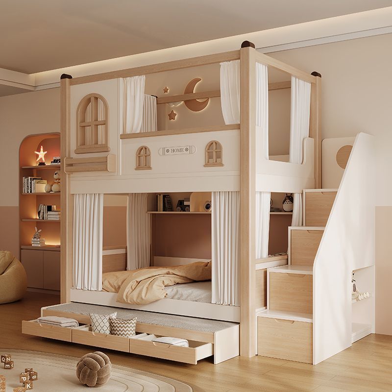 Детская двухъярусная кровать с – обзор и цена Bunk Bed With Stairs And Slide