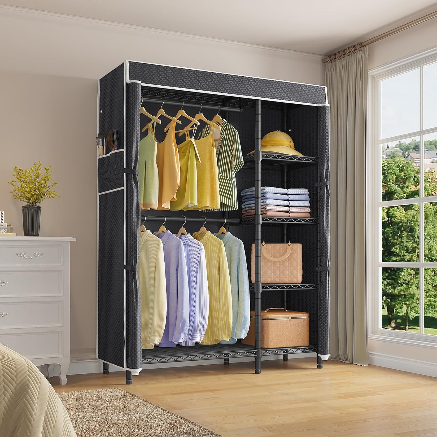 Портативный шкаф-гардероб с пр – обзор и цена Wardrobe Closet Portable Fabric Cover