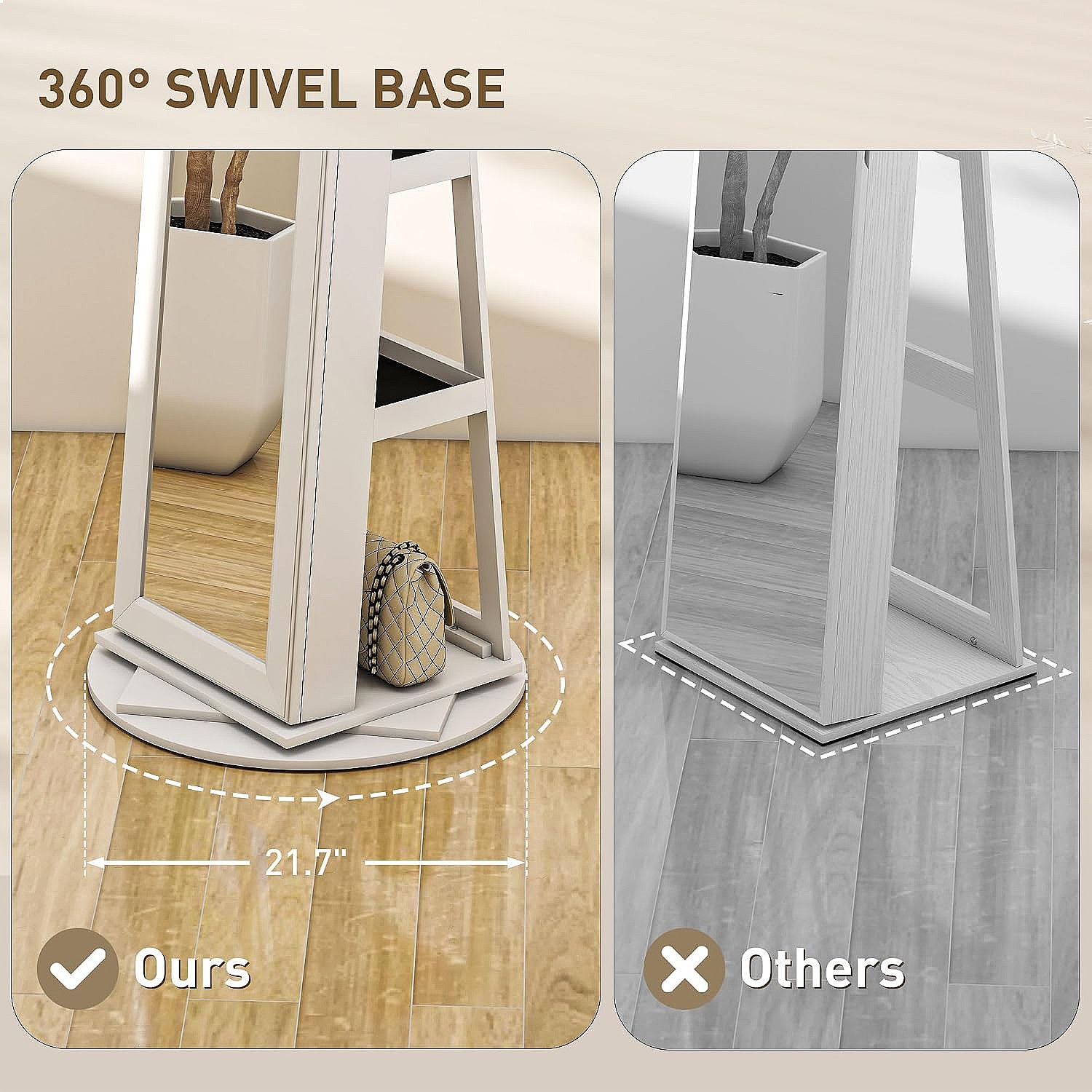 HOMCOM 360 °   Вращающийся зап – обзор и цена Full Length Mirror Jewelry Armoire