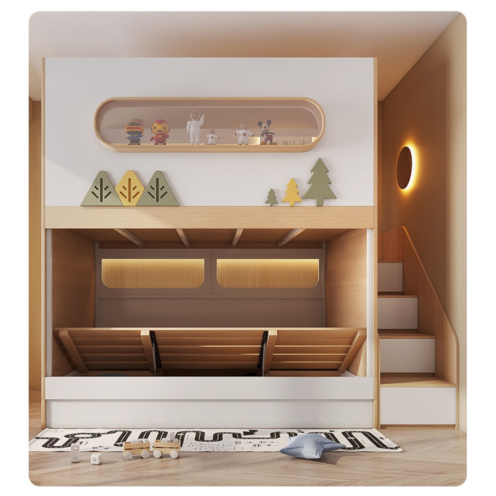 Детская двухъярусная кровать-к – обзор и цена Bunk Bed With Stairs And Slide