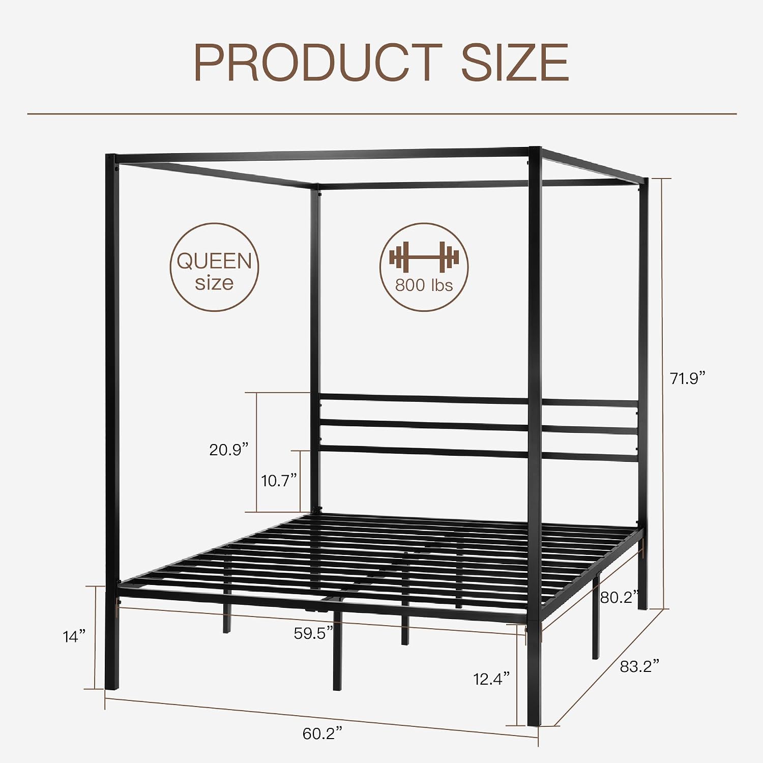 Металлическая кровать-короб ра – обзор и цена Canopy Bed Frame Metal Queen