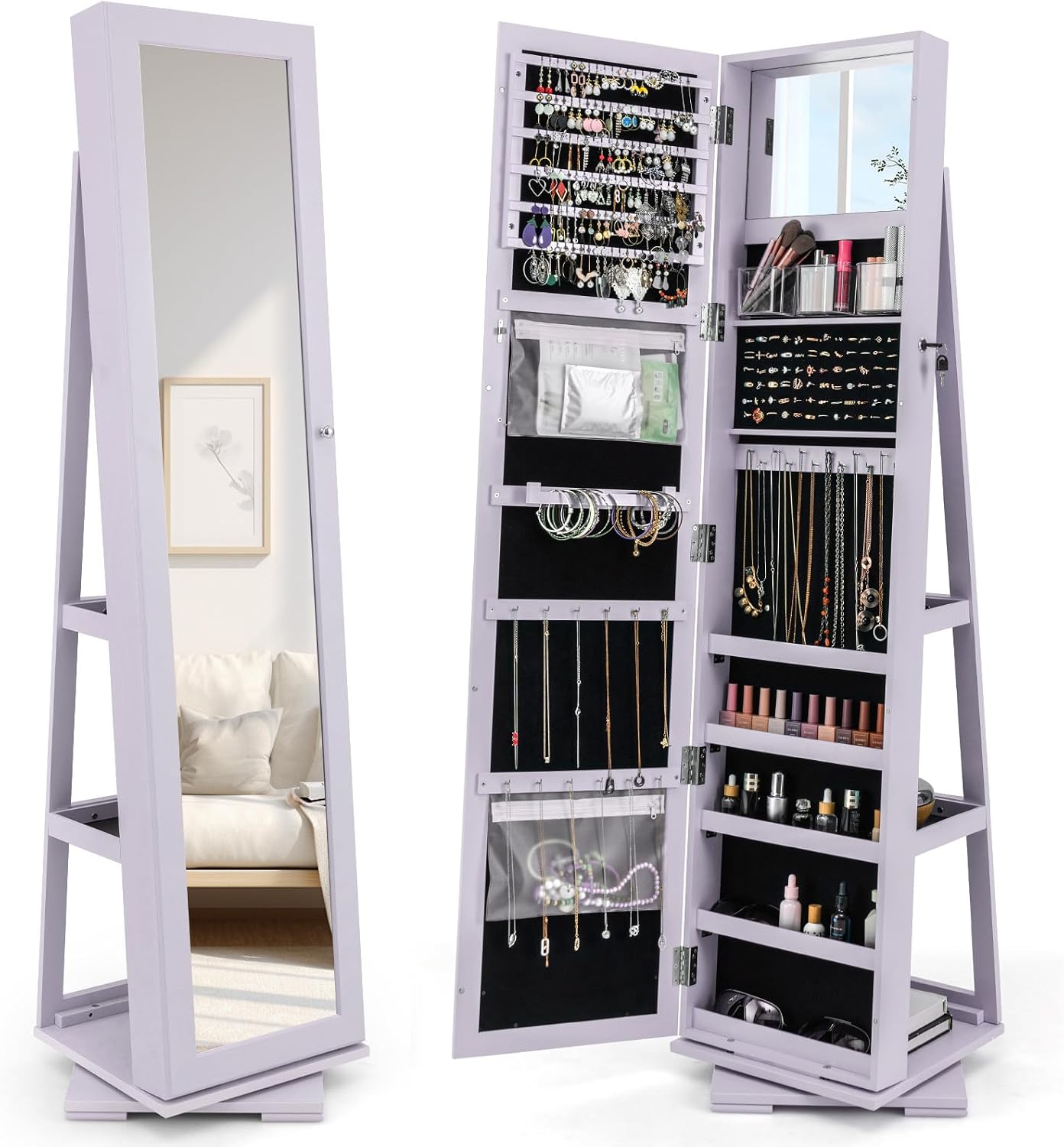 Шкаф для украшений с поворотны – обзор и цена Full Length Mirror Jewelry Armoire