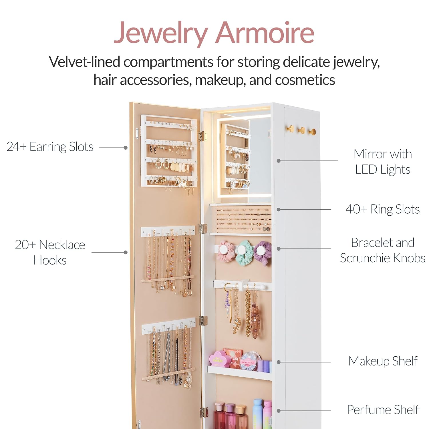 Вращающееся зеркало с шкафчико – обзор и цена Full Length Mirror Jewelry Armoire